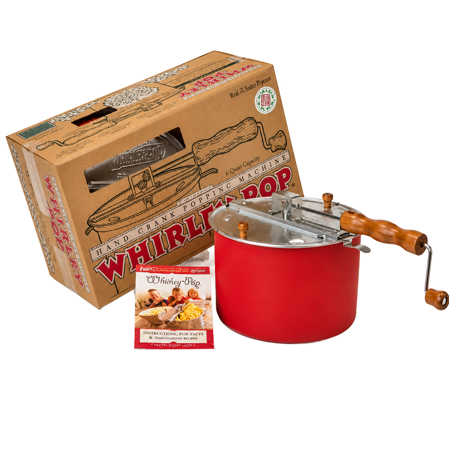Whirley-Pop 6 Qt Popcorn Popper with Metal Gears - Red