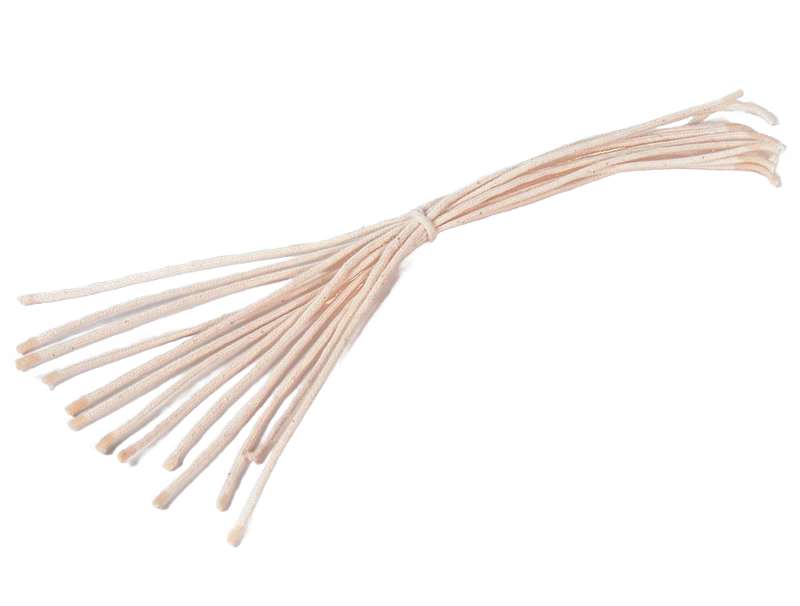 Bundle of braided cotton round wicks handcrafted in the USA, designed for use with olive oil lamps, perfect for Lamps & Lighting, Oil Lamps, Parts and Accessories, and Best Sellers collections.