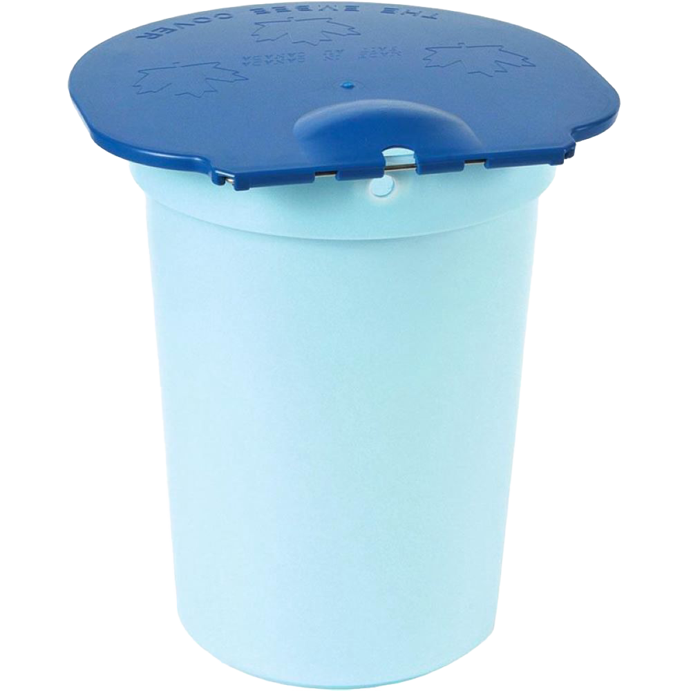 High-impact polypropylene 3-gallon sap bucket with blue lid, designed for orchard and grove use, featured in Farm, Garden & Tool, Maple Syrup Sugaring Supplies, Best Sellers, and Promo Eligible collections.