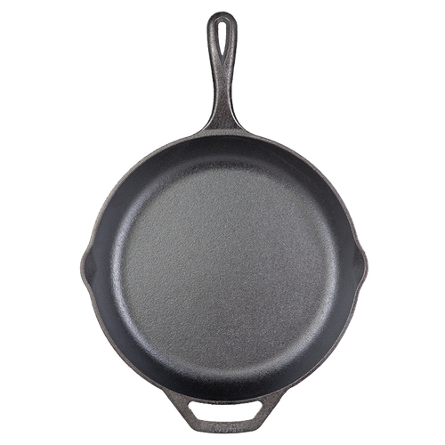 Handcrafted cast iron skillet with a smooth cooking surface and sturdy handle, part of Kitchen & Food, Cookware, Cast Iron, Pots and Pans, and Best Sellers collections.