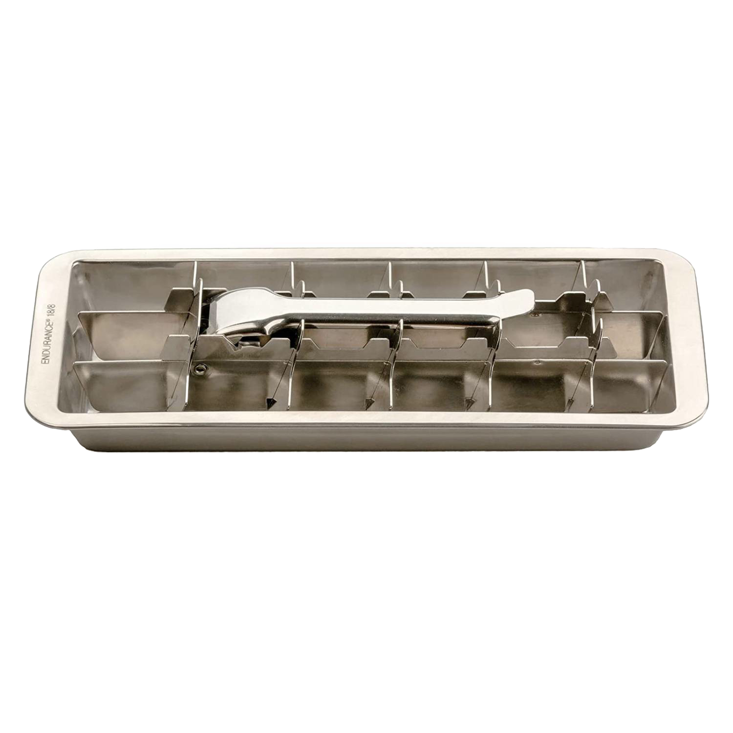 Handcrafted stainless steel ice cube tray featuring a release handle for effortless ice removal, ideal for Kitchen & Food, Farm, Garden & Tool, and Kitchen Gadgets collections.