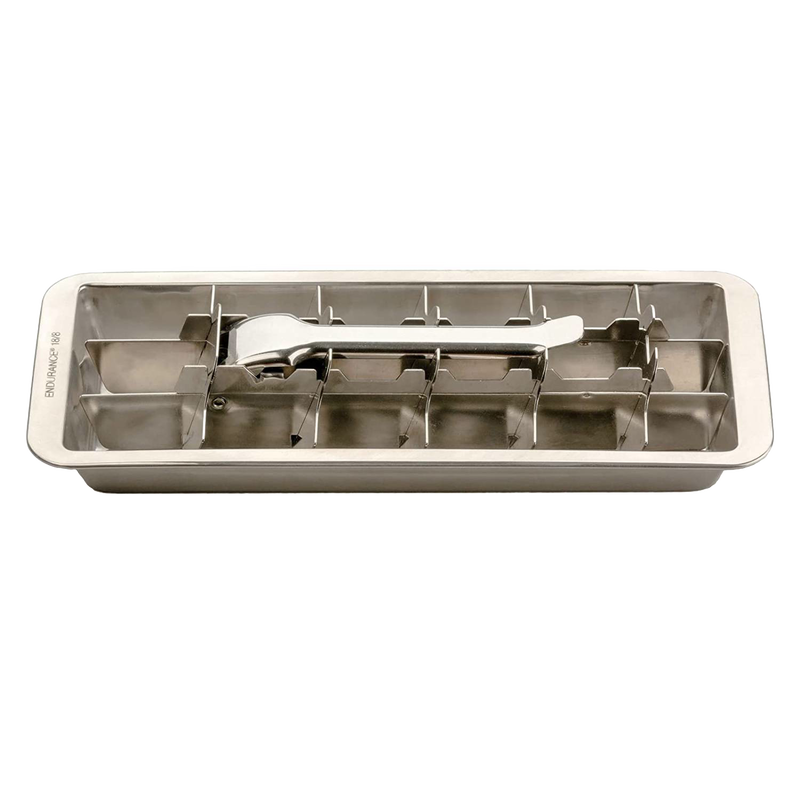 Handcrafted stainless steel ice cube tray featuring a release handle for effortless ice removal, ideal for Kitchen & Food, Farm, Garden & Tool, and Kitchen Gadgets collections.