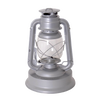 Handcrafted silver metal lantern with clear glass globe and protective wire frame, designed for bright, weather-resistant lighting in farm, garden, camping, and emergency supplies collections.