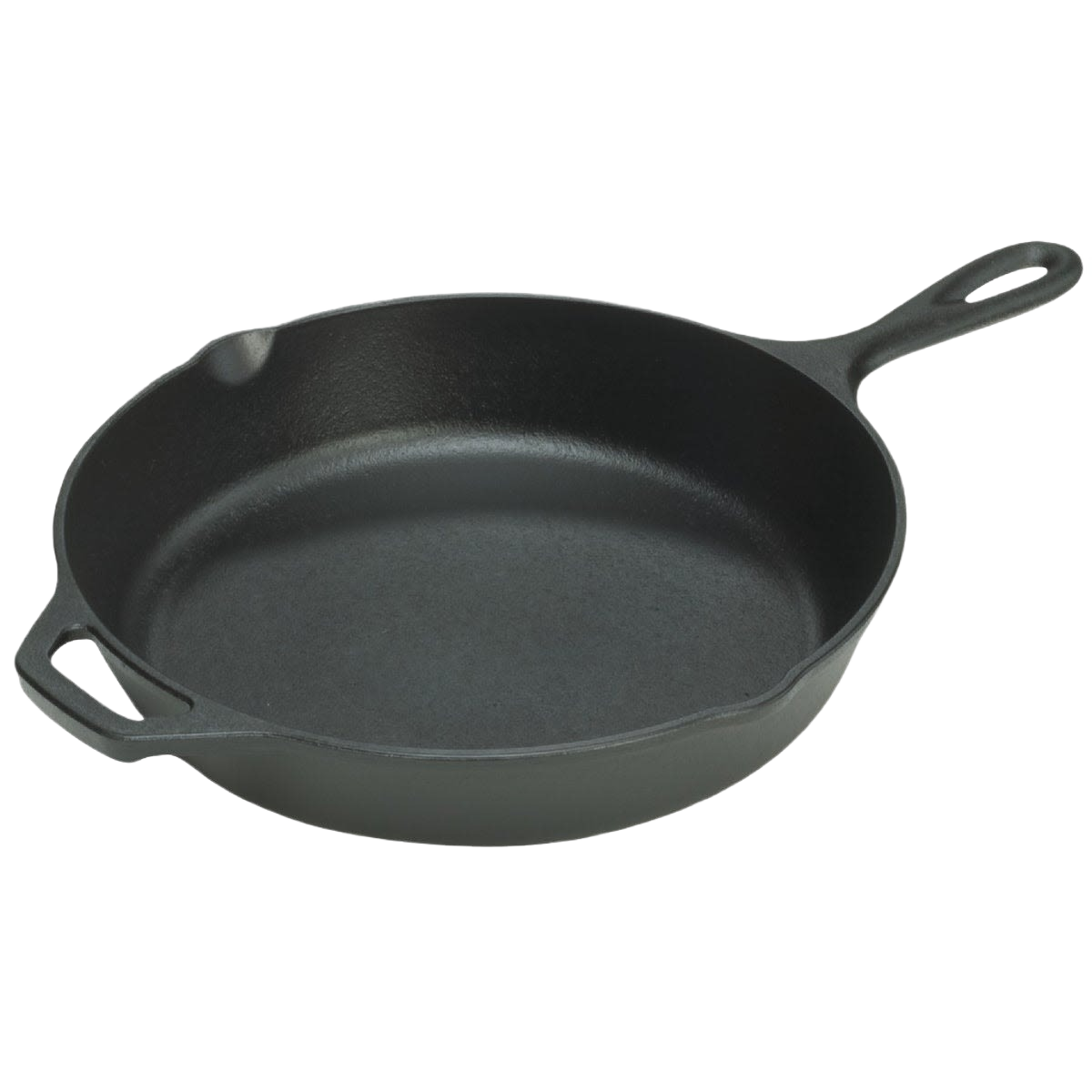 Handcrafted pre-seasoned cast iron skillet featuring a smooth black surface and dual handles, designed for superior heat retention and durability in Kitchen & Food, Cookware, Cast Iron, Best Sellers, Promo Eligible collections.