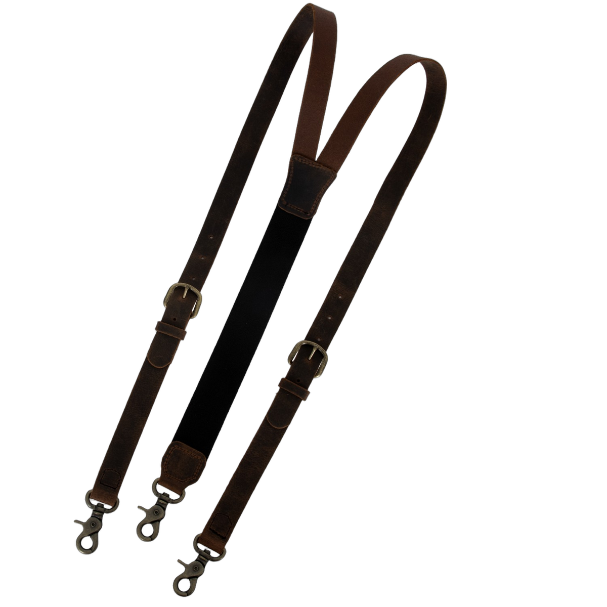 Amish-Made Leather Suspenders with Trigger Snaps