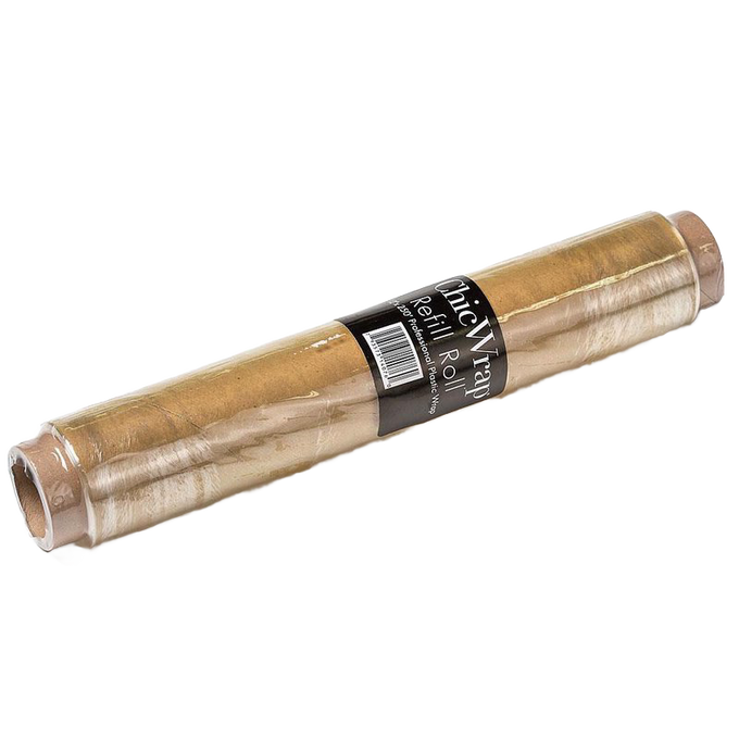 Two clear BPA-free plastic wrap refill rolls with kraft paper cores, designed for use in kitchen and food storage, serving, and best seller collections.