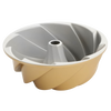 Two-tone cast aluminum bundt pan with a classic swirl pattern and PFOA-free nonstick coating, handcrafted in the USA, ideal for Kitchen & Food, Cookware, and Baking Supplies collections.