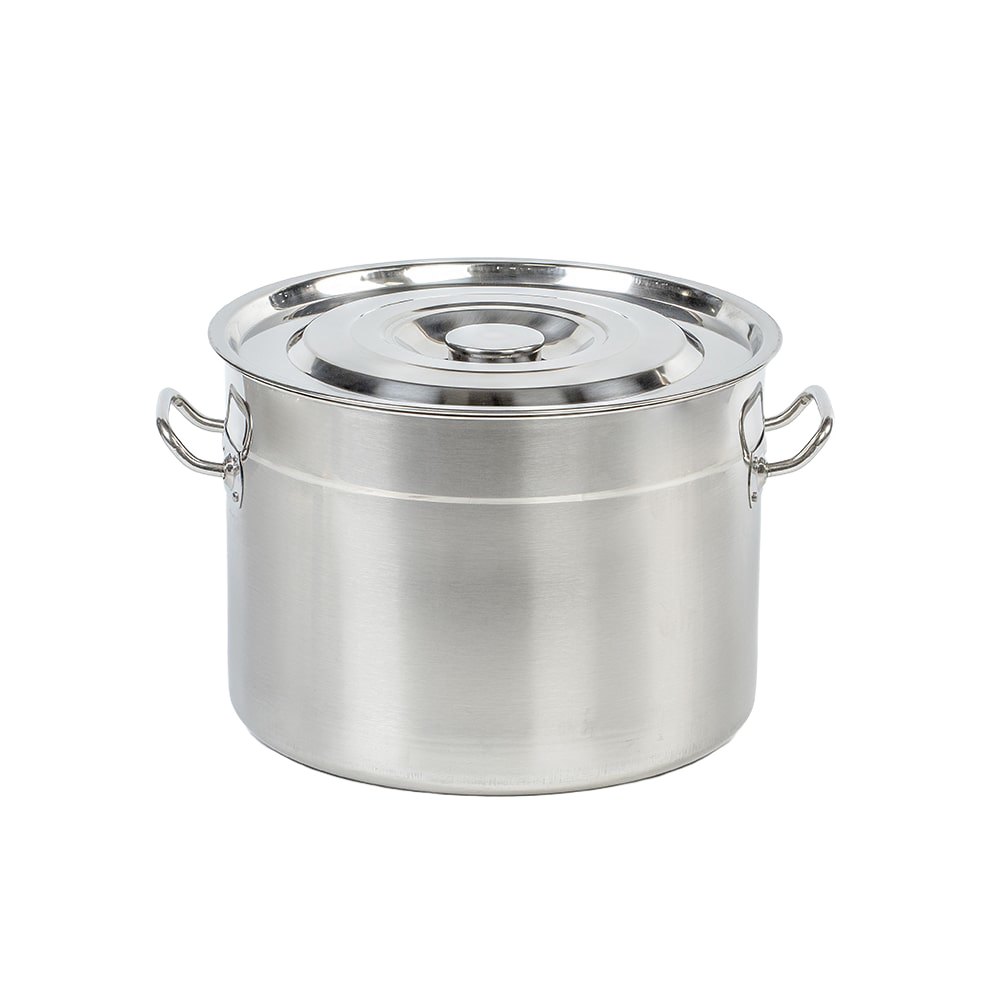 Handcrafted stainless steel water bath canner with lid and loop handles, designed for Kitchen & Food, Food Preservation, Canning, and Water Bath Canners collections.