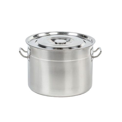 Handcrafted stainless steel water bath canner with lid and loop handles, designed for Kitchen & Food, Food Preservation, Canning, and Water Bath Canners collections.