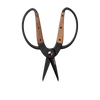 Small gardener's scissors with heat-treated stainless steel blades and wide walnut handles featuring ambidextrous design, ideal for precise herb harvesting in Farm, Garden & Tool and Garden Accessories collections.