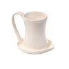 Cream-colored ceramic bacon cooker with handle and integrated grease-catching base, handcrafted for easy microwave use in Kitchen & Food, Kitchen Gadgets, and Cooking and Baking Helpers collections.
