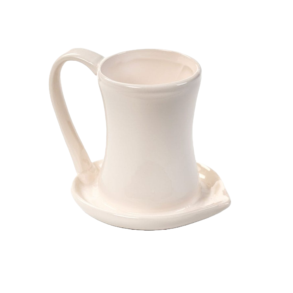 Cream-colored ceramic bacon cooker with handle and integrated grease-catching base, handcrafted for easy microwave use in Kitchen & Food, Kitchen Gadgets, and Cooking and Baking Helpers collections.