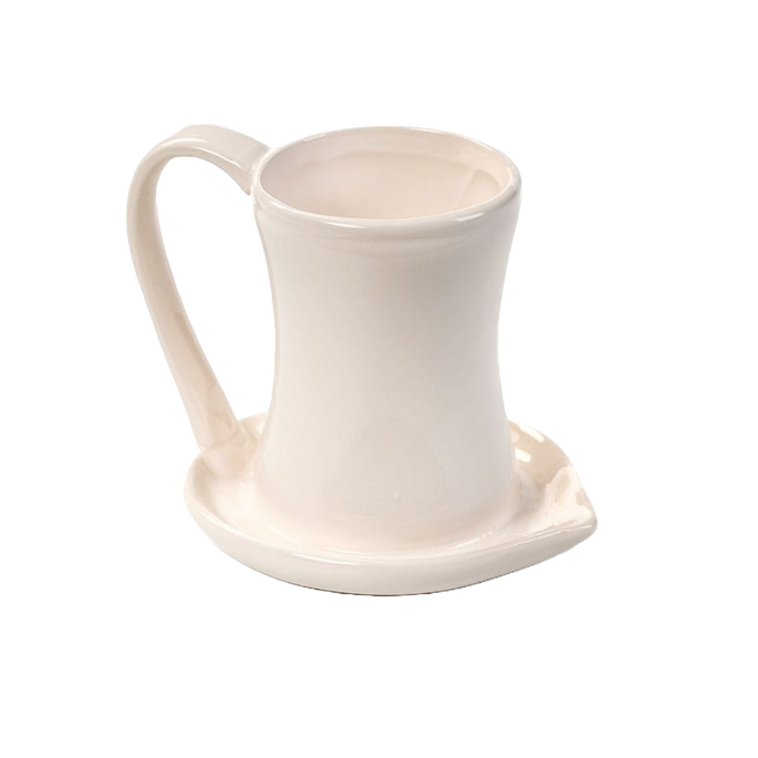 Cream-colored ceramic bacon cooker with handle and integrated grease-catching base, handcrafted for easy microwave use in Kitchen & Food, Kitchen Gadgets, and Cooking and Baking Helpers collections.