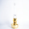 Handcrafted solid brass oil lamp with a tall glass chimney, designed for reliable lighting in farm, garden, and emergency settings, offering classic style and durability.