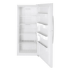Amish made upright gas freezer in white with open door showing wire shelves and door compartments, handcrafted in the USA, featured in Appliances and Refrigerators and Freezers collections.