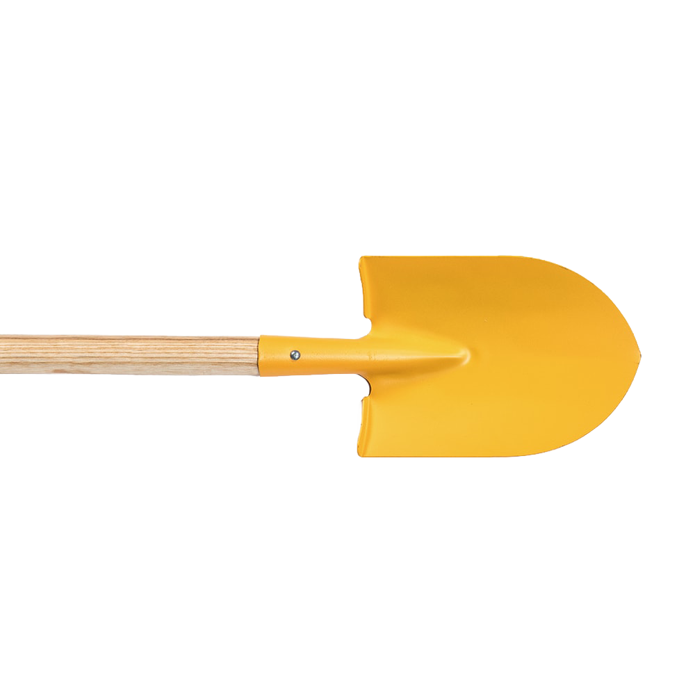 Child-sized yellow shovel with a wooden handle designed for real gardening, ideal for outdoor play and featured in Toys, Children's Toys, Outdoor Play, and Best Sellers collections.