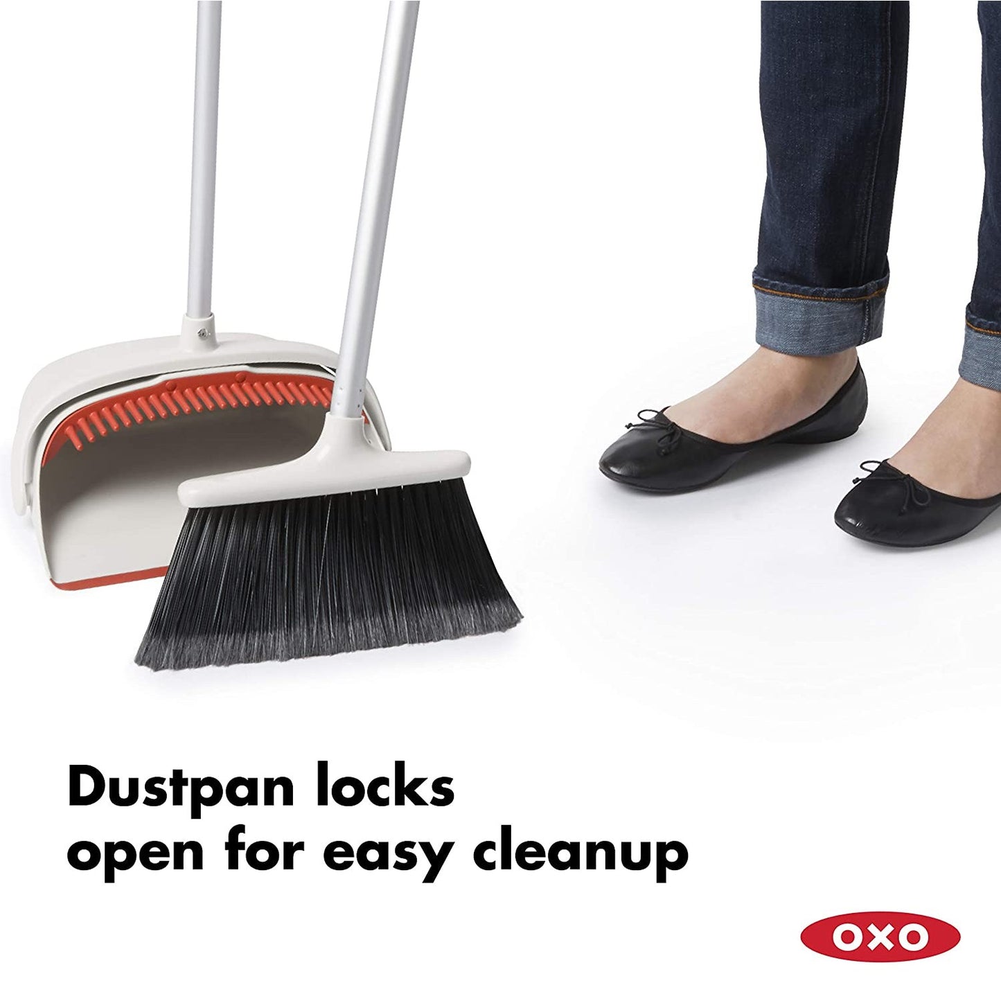Sweep set showing extendable broom with flagged bristles and dustpan with locking feature, designed for Home & Decor, Household Cleaning, and Cleaning Utensils collections.