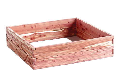 Handcrafted cedar raised garden bed kit with naturally weather-resistant red cedar wood, ideal for organic gardening and part of farm, garden, and USA made collections.