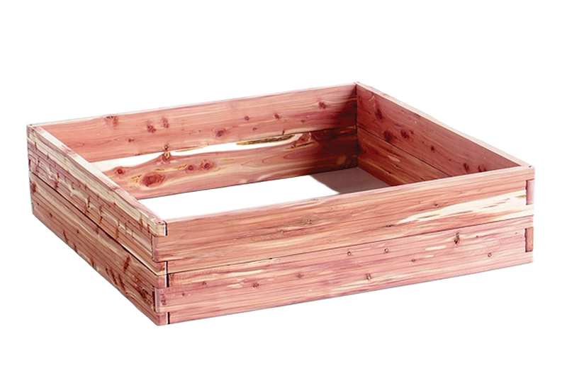 Handcrafted cedar raised garden bed kit with naturally weather-resistant red cedar wood, ideal for organic gardening and part of farm, garden, and USA made collections.