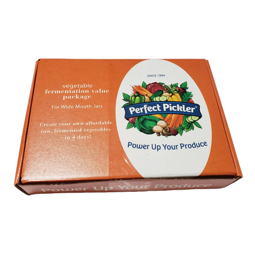Handcrafted vegetable fermentation kit featuring wide mouth jar fermentors, designed for quick and affordable raw pickling, ideal for Kitchen & Food, Food Preservation, and USA Made collections.