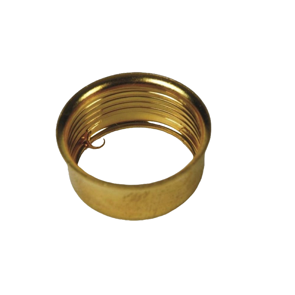 Solid brass threaded filler hoop designed for Rayo type oil lamps, serving as a durable replacement part in lamps and lighting, lamp burners and collars collections.