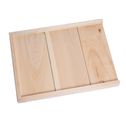 Handcrafted solid wooden base board for 10-frame hive, made in the USA by Amish artisans, designed for sturdy support in beekeeping supplies and farm tool collections.