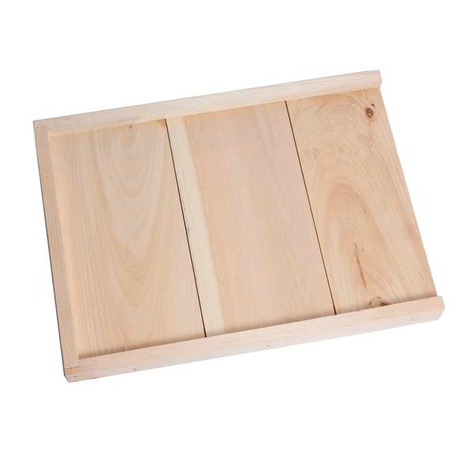 Handcrafted solid wooden base board for 10-frame hive, made in the USA by Amish artisans, designed for sturdy support in beekeeping supplies and farm tool collections.