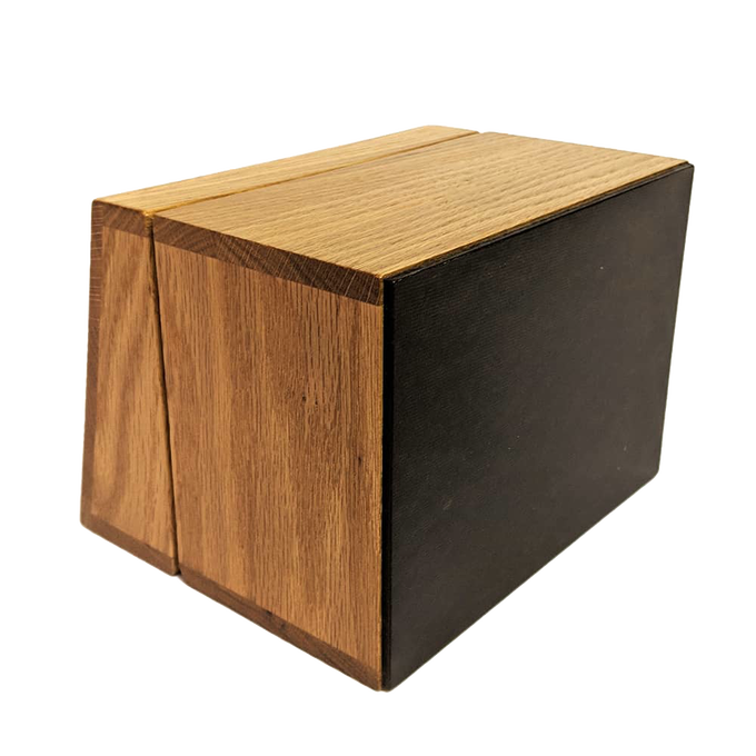 Handcrafted solid oak recipe box with smooth protective finish and recessed hinges, designed for Kitchen & Food, Cookware, Baking Supplies, Holiday Hosting, Kitchen Gadgets, Kitchen Accessories, Storage and Serving, USA Made, Best Sellers, and Promo Eligible collections.