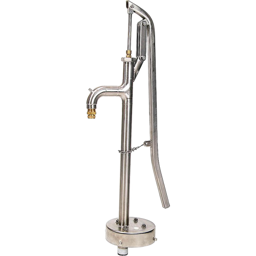 Handmade stainless steel pump head designed for deep well water access, crafted in the USA, featured in Water Pumps, Appliances, and Deep Well Pumps collections.