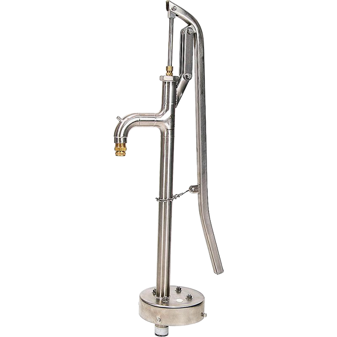 Handmade stainless steel pump head designed for deep well water access, crafted in the USA, featured in Water Pumps, Appliances, and Deep Well Pumps collections.
