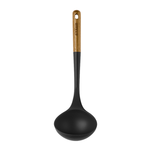 STAUB Silicone Soup Ladle with Acacia Wood Handle