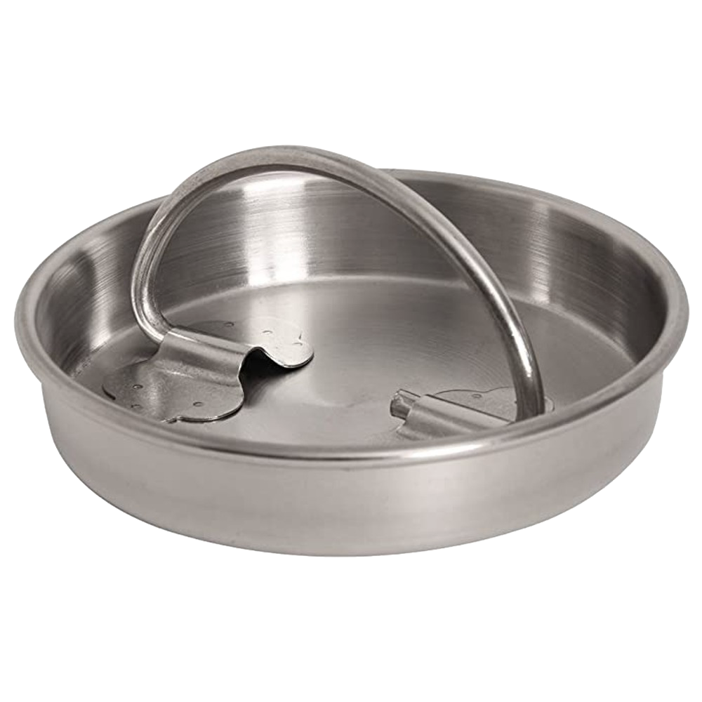 Handcrafted solid stainless steel lid with welded bail handle, featuring a brushed finish and designed for durability, ideal for Home & Decor and Farm collections.