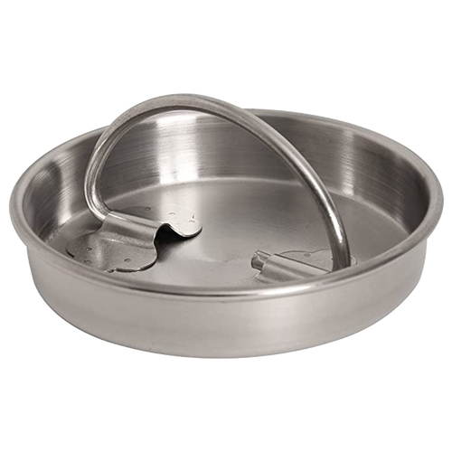 Handcrafted solid stainless steel lid with welded bail handle, featuring a brushed finish and designed for durability, ideal for Home & Decor and Farm collections.
