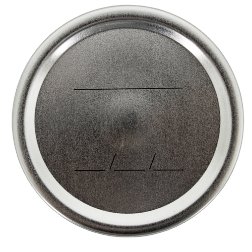 Silver-toned wide-mouth metal canning lid featuring a BPA-free sealing compound and faint date marking lines, designed for airtight food preservation in Kitchen & Food, Food Preservation, and Canning collections.