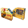 Colorful packaging of a uniquely shaped 100-piece rooster puzzle designed for children, featuring large pieces and educational fun facts, ideal for toys, games, and puzzles collections.