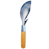 Handcrafted soil scoop with ergonomic wooden handle and polished metal scoop, designed in the USA for efficient digging and cultivating in Farm, Garden & Tool and Garden Accessories collections.