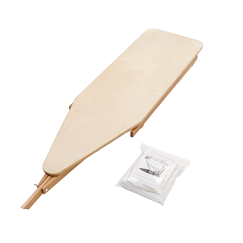 Handcrafted wooden ironing board made by Amish artisans from maple and birch, designed for durability, perfect for Home & Decor, Laundry Supplies, and USA Made collections.