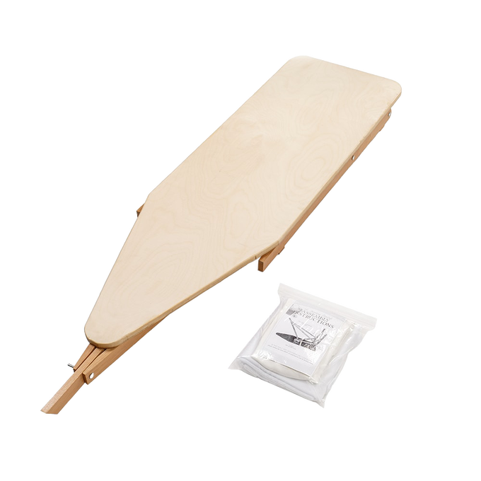 Handcrafted wooden ironing board made by Amish artisans from maple and birch, designed for durability, perfect for Home & Decor, Laundry Supplies, and USA Made collections.