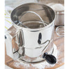 Handcrafted stainless steel 8-cup flour sifter with a black crank handle, designed to aerate and break up lumps in flour, featured in Kitchen & Food and Baking Supplies collections.