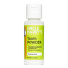 White plastic bottle of natural tooth powder featuring bright green label with product benefits including pH balancing and restorative minerals, handcrafted and made in USA, ideal for Health & Wellness and Grooming collections.