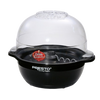 Black electric popcorn popper with clear dome lid and motorized stirring arm inside, designed for easy, even popping, ideal for Kitchen & Food and Popcorn collections.