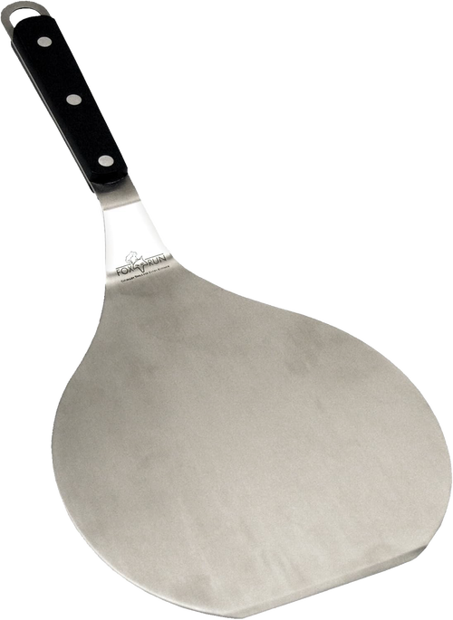 Extra wide stainless steel spatula with triple-riveted black handle, designed for easy serving and sliding under baked goods, featured in Kitchen & Food, Kitchen Gadgets, and Best Sellers collections.