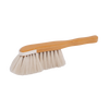 Handcrafted dust brush with soft goat hair bristles and a smooth wooden handle, ergonomically shaped for gentle cleaning of delicate surfaces, featured in Home & Decor and Household Cleaning collections.