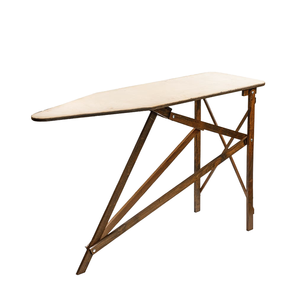 Handcrafted ironing board with solid wooden frame made by Amish artisans from maple and birch, designed for durability and stability, ideal for Home & Decor and Laundry Supplies collections.