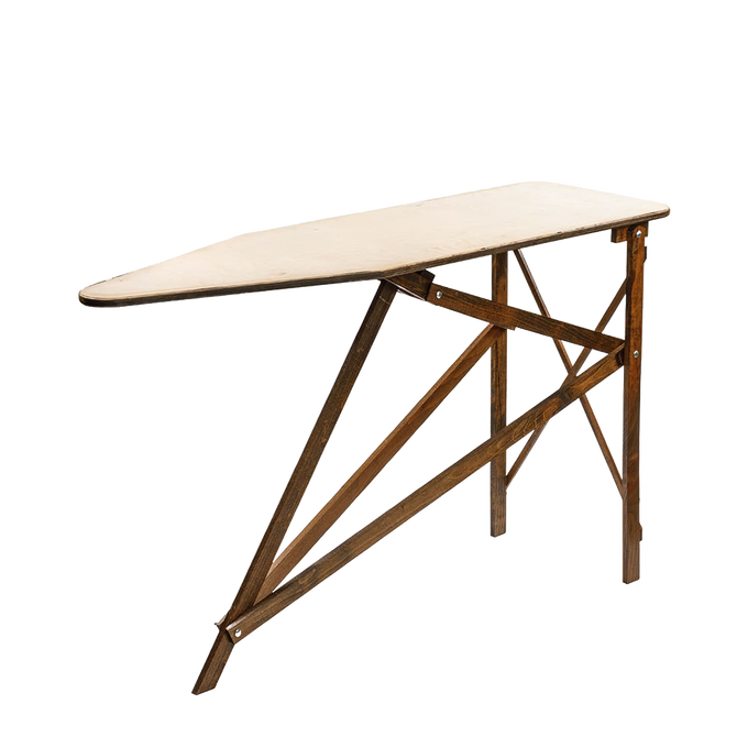 Handcrafted ironing board with solid wooden frame made by Amish artisans from maple and birch, designed for durability and stability, ideal for Home & Decor and Laundry Supplies collections.