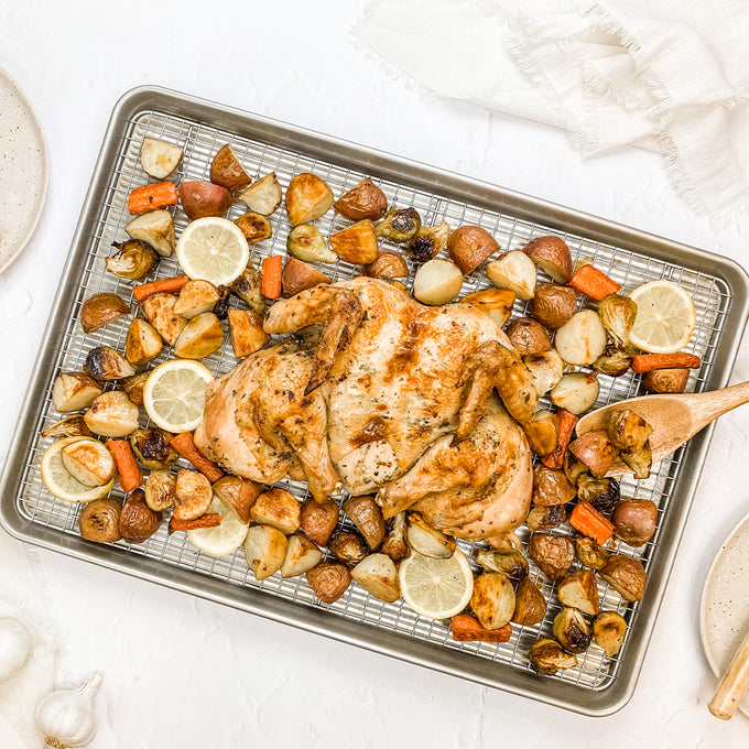 Extra Large Non-Stick Sheet Pan with Baking Rack