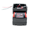 Black battery light adapter box featuring red and black wiring and a visible Milwaukee Red Lithium battery, designed for use in Lamps & Lighting, Battery, Solar, LED, and Best Sellers collections.