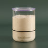 Durable borosilicate glass jar with clear wide mouth and black measurement ring, holding bubbly sourdough starter, ideal for Kitchen & Food, Baking Supplies, and Bread Making collections.