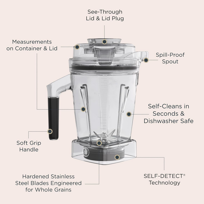 Vitamix 48-Ounce Dry Grains Container with SELF-DETECT