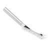Sleek serrated cheese knife with a curved stainless steel blade and smooth handle, designed for effortless slicing of soft and hard cheeses, part of USA Made kitchen knives collections.